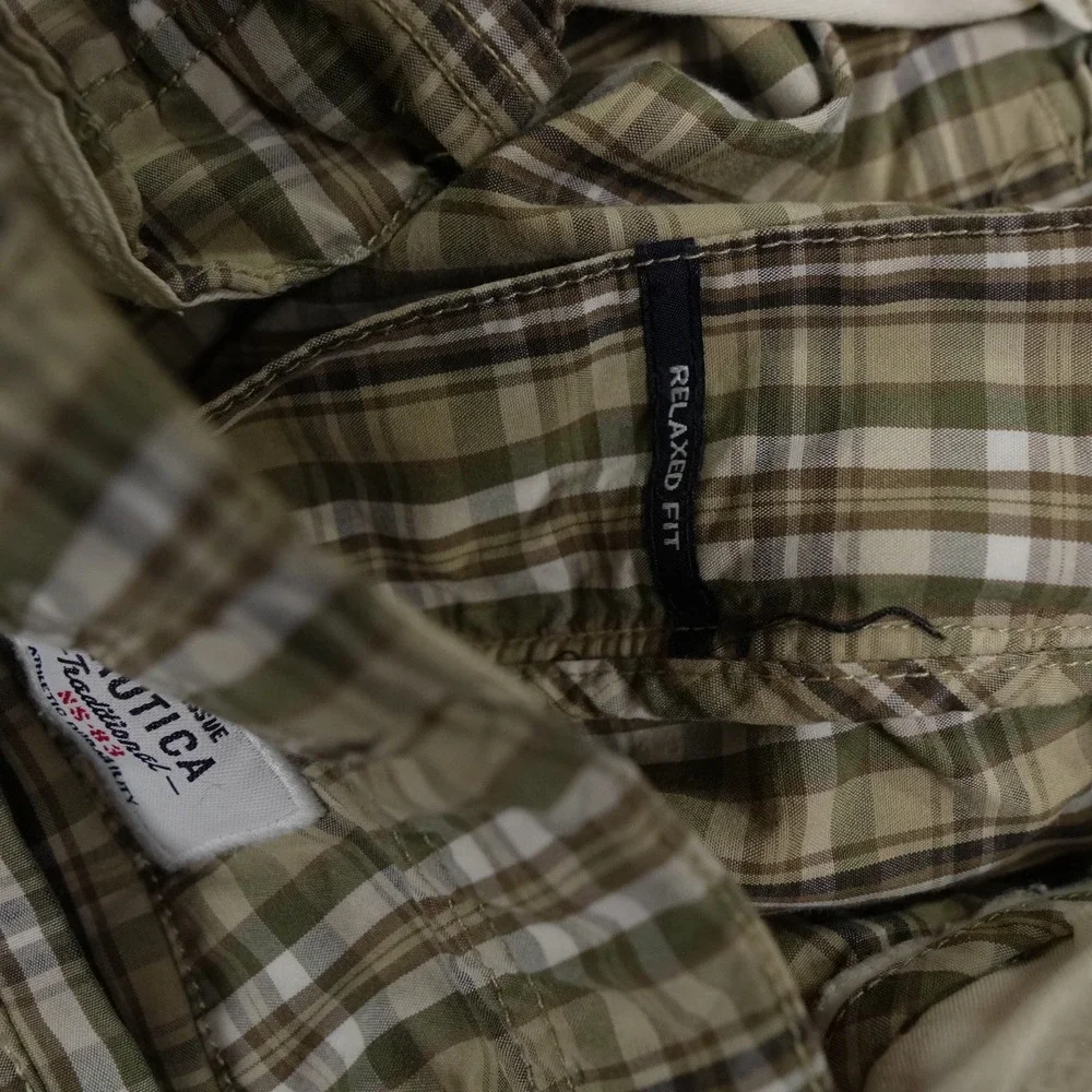 VTG Nautica Clipper Cargo Shorts Men 35 Plaid Relaxed Fit Cotton NS-83 Hong Kong